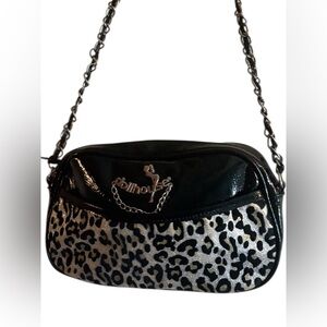 Dollhouse Black and Silver Animal Print Shoulder Bag